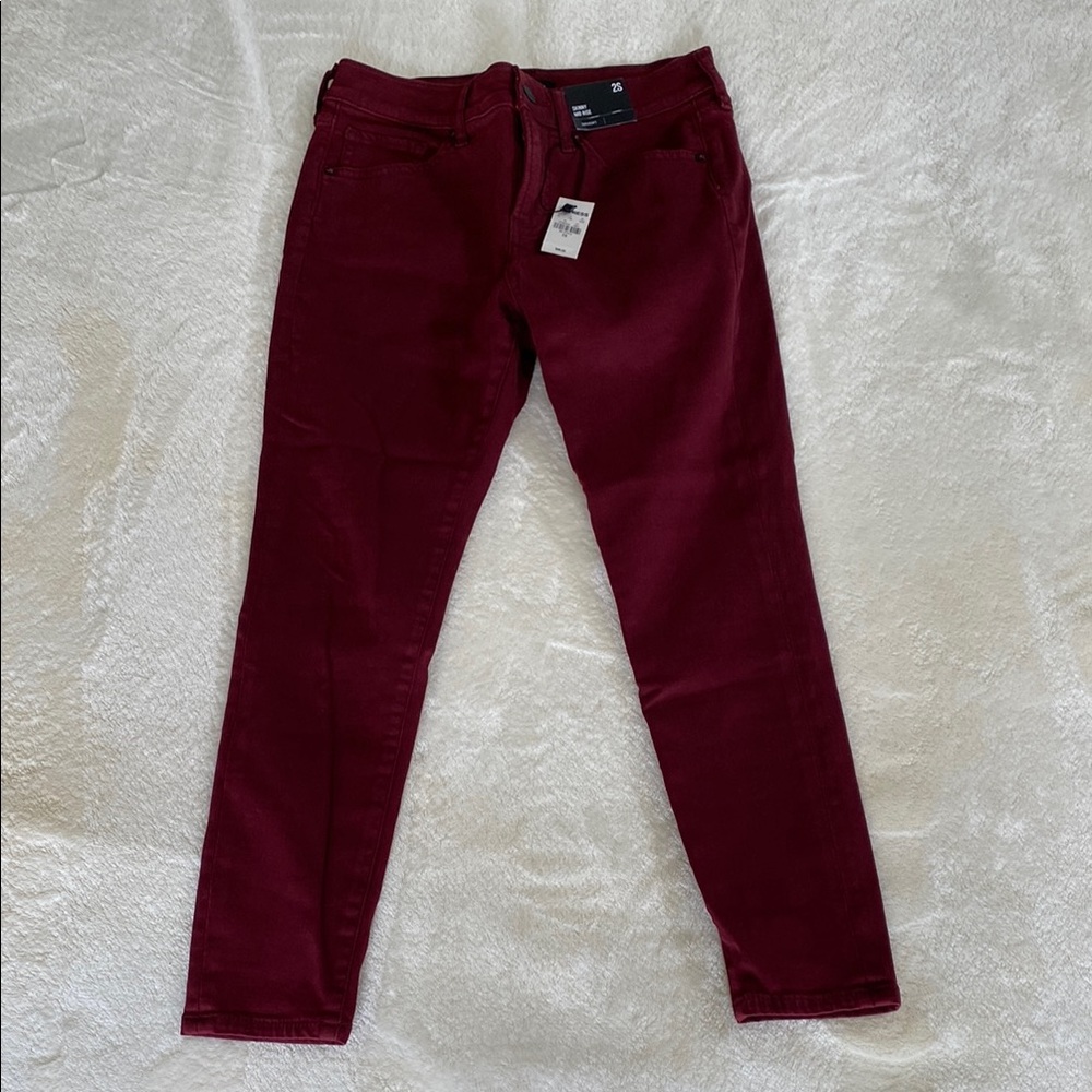 NEW 🛍️ 2 Short EXPRESS burgundy wine red skinny tight pant jean
